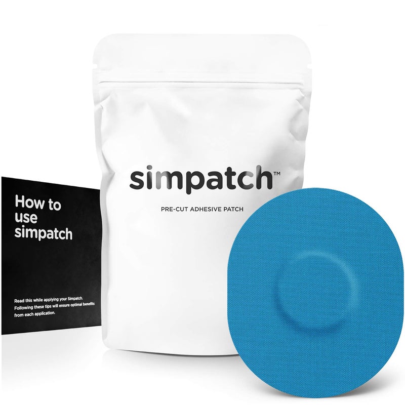 SIMPATCH Universal Adhesive Patch (25-Pack) â€“ Waterproof Adhesive, CGM Patches (Blue) - Image 1